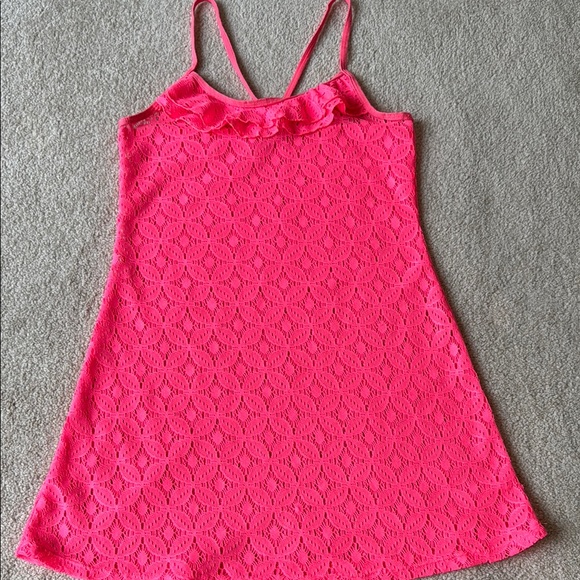 SO Vibrant Pink Lace Dress - Picture 7 of 11